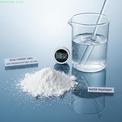 Anionic Polyacrylamide PAM Flocculant in Powder Form with Solid Content >=88% and Fast Dissolution Time <=40 Min for Water Treatment